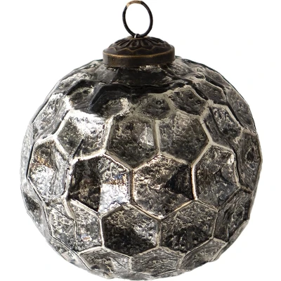 Afbeelding van Clayre &amp; Eef Kerstbal Ø 10 cm Zwart Glas Kerstdecoratie