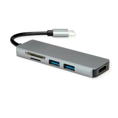 Afbeelding van Roline Dockingstation USB Typ C, 4K HDMI (USB 3 Havens), Docking station + hub