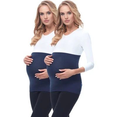 Afbeelding van BE Mammy Dames Zwangerschapsbuikband Zwanger Viscose 2pack BE20 169 BB Donkerblauw/Donkerblauw 36/38