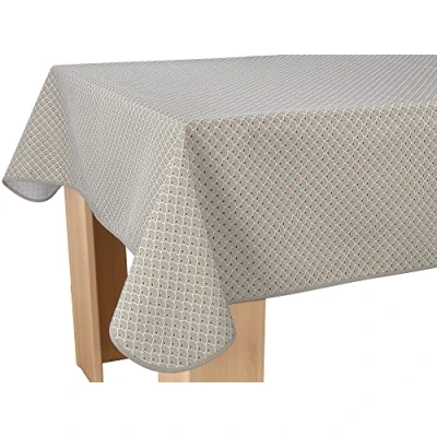Afbeelding van Le linge de Jules Tafelkleed, vuilafstotend, pauw, koord, rechthoekig, 150 x 300 cm, beige, zwart, saffraan