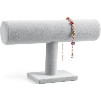 Afbeelding van armband houder / display sieraden grijs velours 1 rol