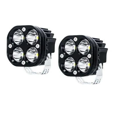 Afbeelding van WELLIT led werklamp, 2 x 40 W, 3 inch, schijnwerper, 12 V, 24 wit, vierkant, extra spot, mistlampen, offroad voor auto, tractor, motorfiets, visverlichting, SUV (5 7 cm, wit)