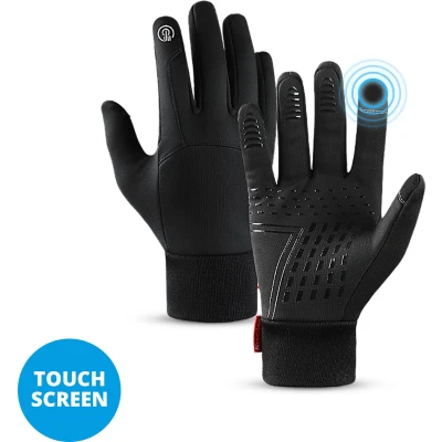 Afbeelding van Proofy Premium Handschoenen Zwart Water en Winddicht voor sport Clipje bewaren Touchtip Smartphone