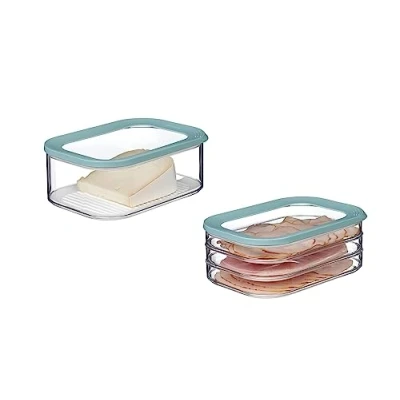 Afbeelding van Mepal Kaas en worstdoosset, Vlees Nordic Green Modula Opbergcontainer Set met Deksel Voedselbewaarcontainer Anti Condensatie Insert Luchtdicht &amp; Vaatwasmachinebestendig