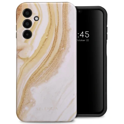 Afbeelding van Samsung Galaxy A15 (5G) Hoesje Kunststof Selencia Backcover/Hardcase Chic Marble Gold Telefoonhoesje