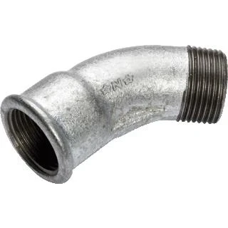 Afbeelding van Installatiebranche Bocht binnendraads x buitendraads no.40 45 verzinkt 3&quot;