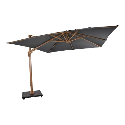 Afbeelding van Zweefparasol VirgoFlex houtlook grijs 3x3 meter