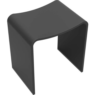 Afbeelding van Wiesbaden Solid surface kruk 40 x 30 42,5 cm mat zwart