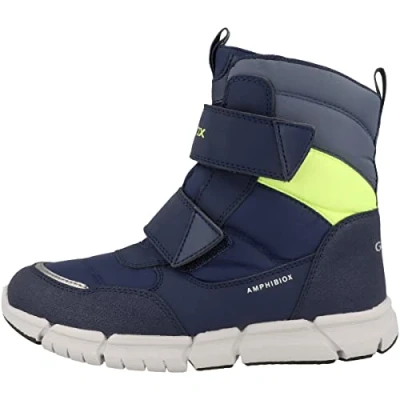 Afbeelding van Geox J Flexyper Snowboots voor kinderen, Maat: 41, Navy/fluo yellow Imitatieleer/ textiel