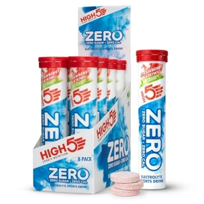 Afbeelding van HIGH5 Zero Electrolyte Hydration Tablets Added Vitamin C (Strawberry &amp; Kiwi, 20 Count (Pack of 8))
