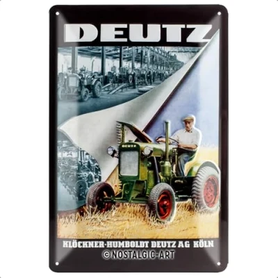 Afbeelding van Nostalgic Art Retro Tin Sign Farmlands Deutz Klöckner Gift idea for tractor fans, Metal Plaque, 20 x 30 cm