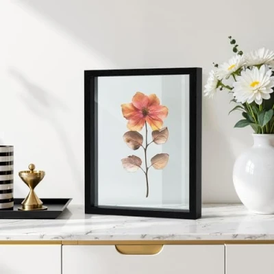 Afbeelding van Afuly Fotolijst 13 x 18 cm, 10 15 20 met zwevend effect, of 25 zonder zwart hout, dubbel glas voor op bureaublad aan de muur, geschikt als geschenk