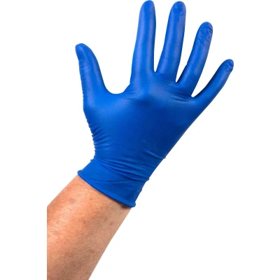 Afbeelding van ComFort Handschoen latex gepoederd BLAUW 100 stuks Large