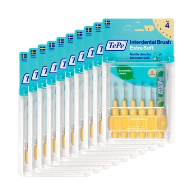 Afbeelding van 10x TePe Ragers Extra Zacht 0,7 mm Lichtgeel blister à 6 stuks