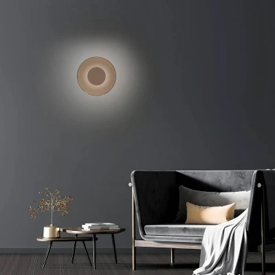 Afbeelding van Paul Neuhaus Bronze wandlamp Pure Moon Ø 32cm 9594 97