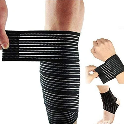 Afbeelding van Lezed (2 stuks bandages, elleboogbandage, elastisch verstelbare pols en kniebeschermers, enkelsteunbandage (40 cm + 70 bescherming enkel)
