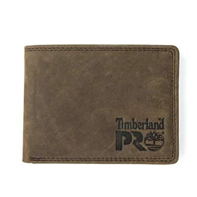 Afbeelding van Timberland PRO Leren portemonnee voor heren, RFID met afneembare flip pocket carrier portemonnee, donkerbruin/pullman, Eén maat