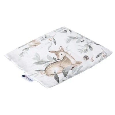 Afbeelding van Kersenstenen kussen korrelkussen groot warmtekussen 500g rechthoek 20x25cm eco natuur 100% katoen Medi Partners warmte + koudetherapie massagetherapie (Herten in de bladeren)