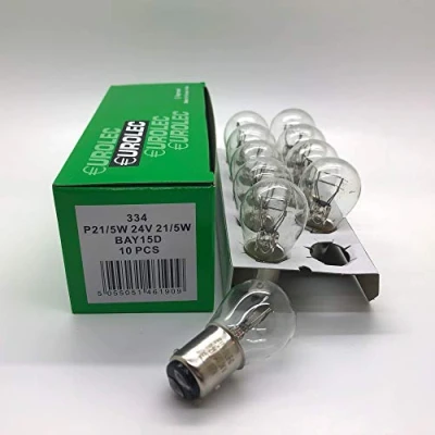 Afbeelding van 10 x Eurolec 334 P21/5W remstop &amp; staartlamp 24v 21/5w BAY15D