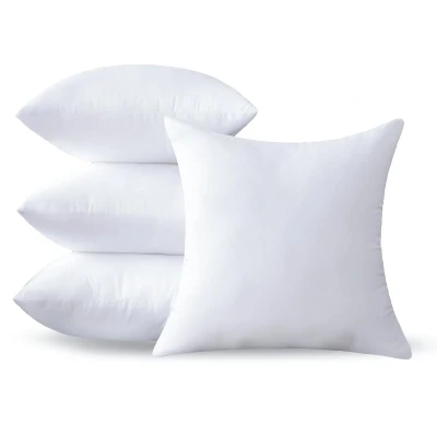 Afbeelding van Set van 4 kusseninzetstukken decoratief en zacht 16 x cm wit