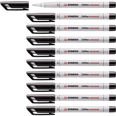 Afbeelding van Stabilo Ohpen Watersoluble Superfine Black, Pack of 10, UNIVERSAL SUPER FINE SW851 46 Pens