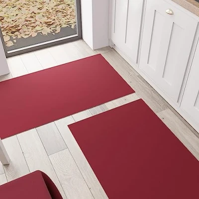 Afbeelding van PETTI Artigiani Italiani Keukentapijt, keukenloper, wasbaar, antislip, effen, 52 x 440 cm, bordeaux, 100% Made in Italy