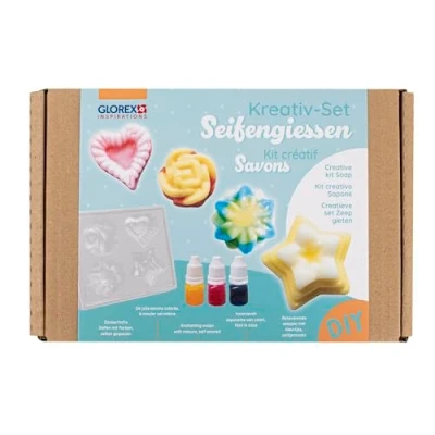 Afbeelding van GLOREX 6 1600 720 Creatieve zeepgietset, incl. accessoires voor het maken van mini zeepjes in verschillende kleuren, kinderen vanaf 8 jaar