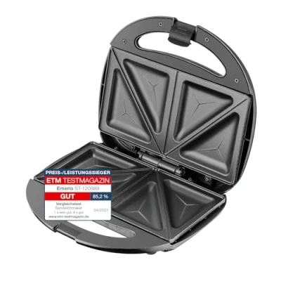 Afbeelding van Emerio St 120889 Tosti Ijzer Rvs/Zwart
