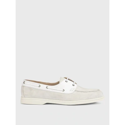 Afbeelding van Boat Shoes Suede Leather Casual Wo White Loafers