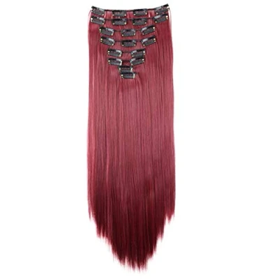Afbeelding van CAISHA XXL 50cm 8 Delige Set CLIP IN EXTENSIONS Haarextensies Haarstukje Glad Rood CES112