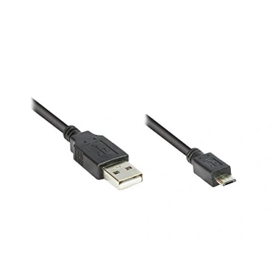 Afbeelding van Aansluitkabel USB 2.0 male A naar Micro B, zwart, 0,6 m
