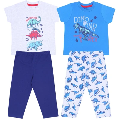 Afbeelding van Grijs blauwe pyjama met dinosaurussen