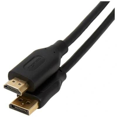 Afbeelding van Amazon Basics DisplayPort naar HDMI beeldschermkabel, unidirectioneel, 4k@30Hz, 1920 x 1200, 1080p, vergulde stekkers, 4,5 m, zwart