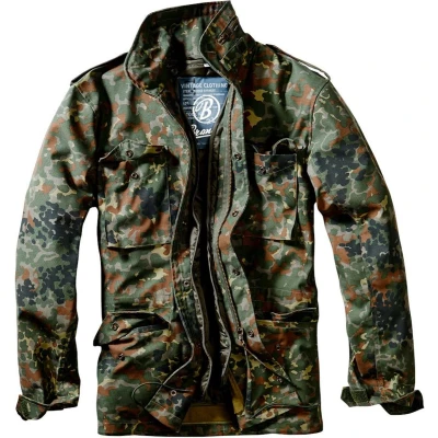 Afbeelding van Brandit Individual Wear M 65 Classic Field Jacket voor heren, waterafstotend, met uitneembare binnenjas en kraag capuchon, Flecktarn, 4XL