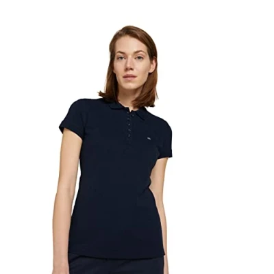Afbeelding van TOM TAILOR Dames Basic Piqué poloshirt 1032094, 10668 Sky Captain Blue, XS