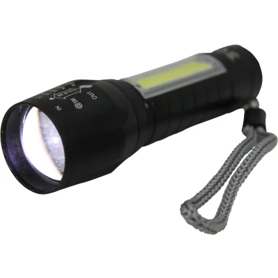 Afbeelding van Hofftech Zaklamp 5 Watt 14 cm Standen Zwart