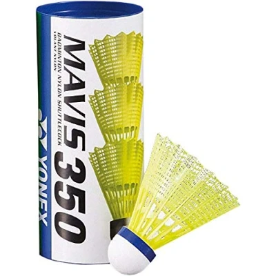 Afbeelding van YONEX Mavis 350 3 delige doos badmintonballen nylon shuttles blauw medium M 350BP (blauw (medium geel))