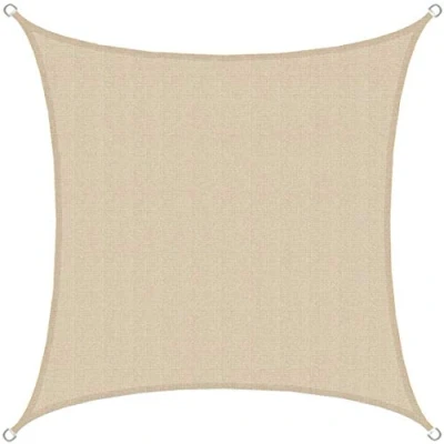 Afbeelding van UV Schaduwzeil 4x4 m HDPE Luifel Vierkant Zonwering Zonnezeil Dekzeil Tuin Balkon Beige