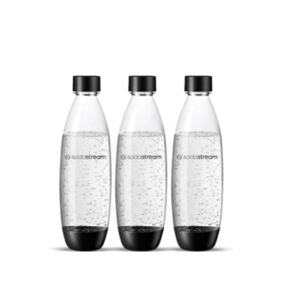 Afbeelding van SodaStream Gesmolten flessen voor Source, Play, Power, Spirit, Fizzi en Genesis Carbonator, 1 liter, pak van 3 (3 x L)