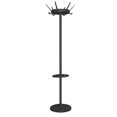Afbeelding van Basic staande kapstok Crown met parapluhouder zwart