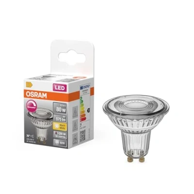 Afbeelding van OSRAM LED Spot Reflector Superstar PAR16 80 dimbaar, 2700 K warm wit, 6,1 W, GU10, 36, 575 lm, 15.000 uur, voor spotverlichting, winkels, restaurants