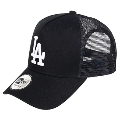 Afbeelding van New Era Los Angeles Dodgers Black White Edition A Frame Trucker Cap One Size