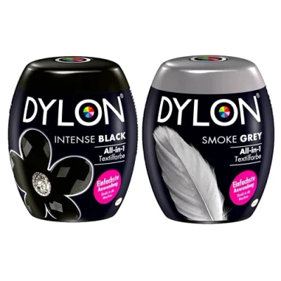 Afbeelding van DYLON Intense Black All in 1 textielverf (350 g), stofkleur voor het verven en opfrissen de wasmachine, frisse intensieve kleuren