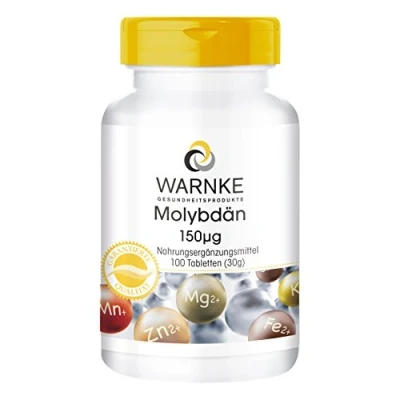 Afbeelding van Molybdeen 150µg 100 tabletten veganistisch essentieel spoorelement Warnke Vitalstoffe Duitse apothekerskwalitei