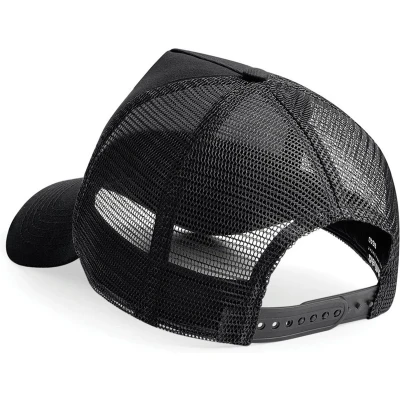 Afbeelding van Beechfield Heren Half Mesh Trucker Cap / Hoofddeksel (Zwart)