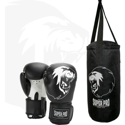 Afbeelding van Super Pro Combat Gear Bokszakset Junior Zwart/Wit