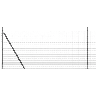 Afbeelding van vidaXL Euro Hek met 7 Flensposten 0.8x10 m Gegalvaniseerd Staal