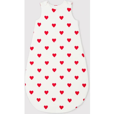 Afbeelding van Petit Bateau JongensMeisjes Miroir slaapzak van biologisch katoen met print in de kleur Wit, maat: 6 18 maanden