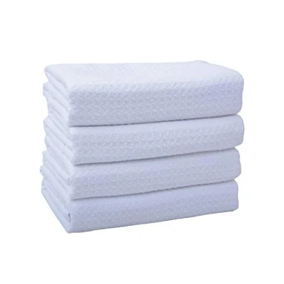 Afbeelding van VIVOTE Microvezel theedoeken wafel drogen keukenhanddoeken theedoek zachte en dikke witte T handdoeken 40 x 60 cm (4 stuks wit)