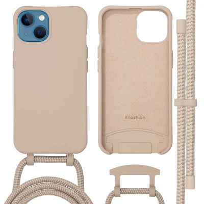 Afbeelding van Apple iPhone 13 MagSafe Hoesje Siliconen en TPU (zacht) imoshion Softcase/Koordhoesje/Backcover Beige Telefoonhoesje Black Friday Deals